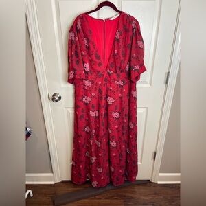 Eshakti wayward fancies deep v neck floral maxi dress